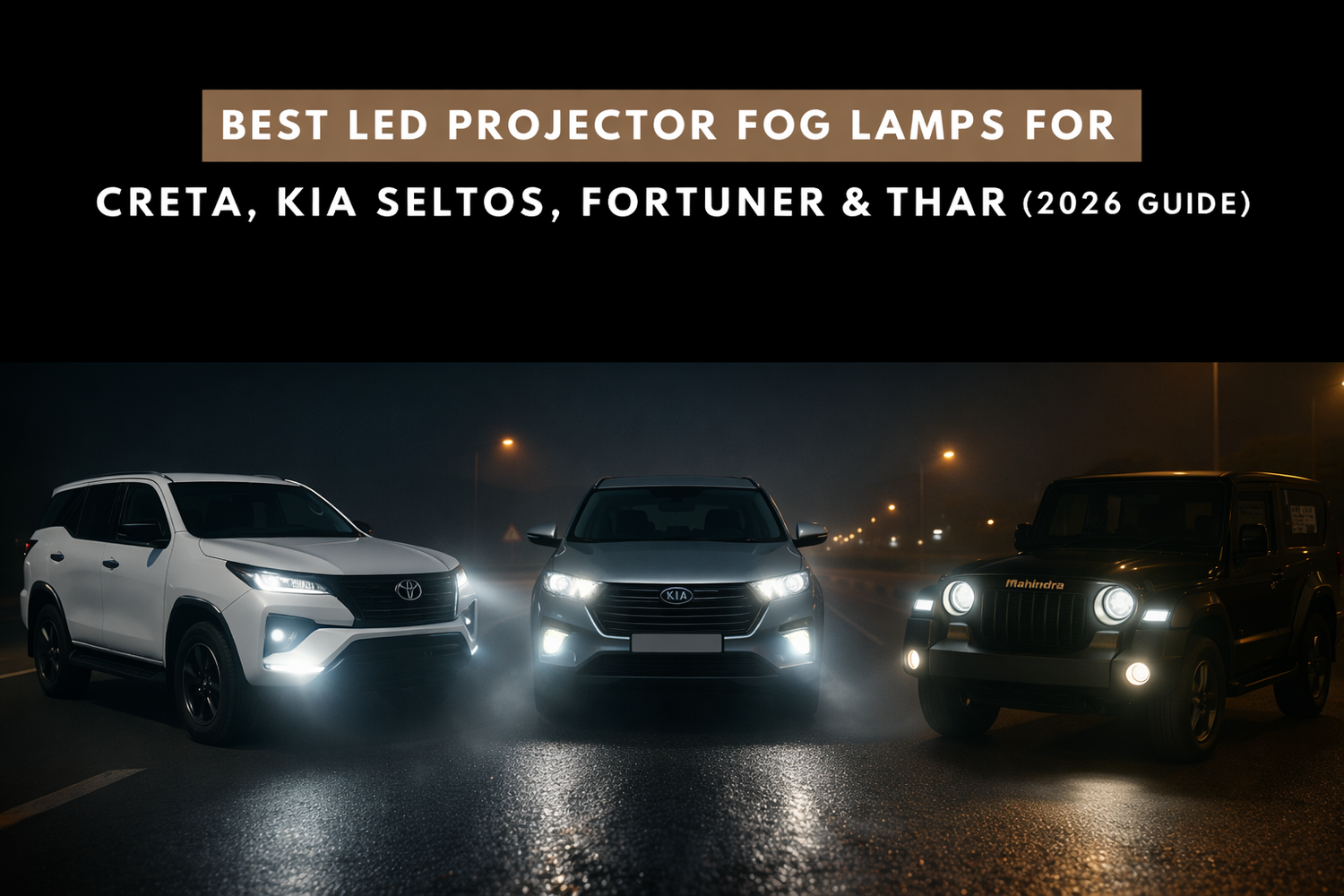 Best LED Projector Fog Lamps for Creta, Kia Seltos, Fortuner & Thar (2026 Guide)