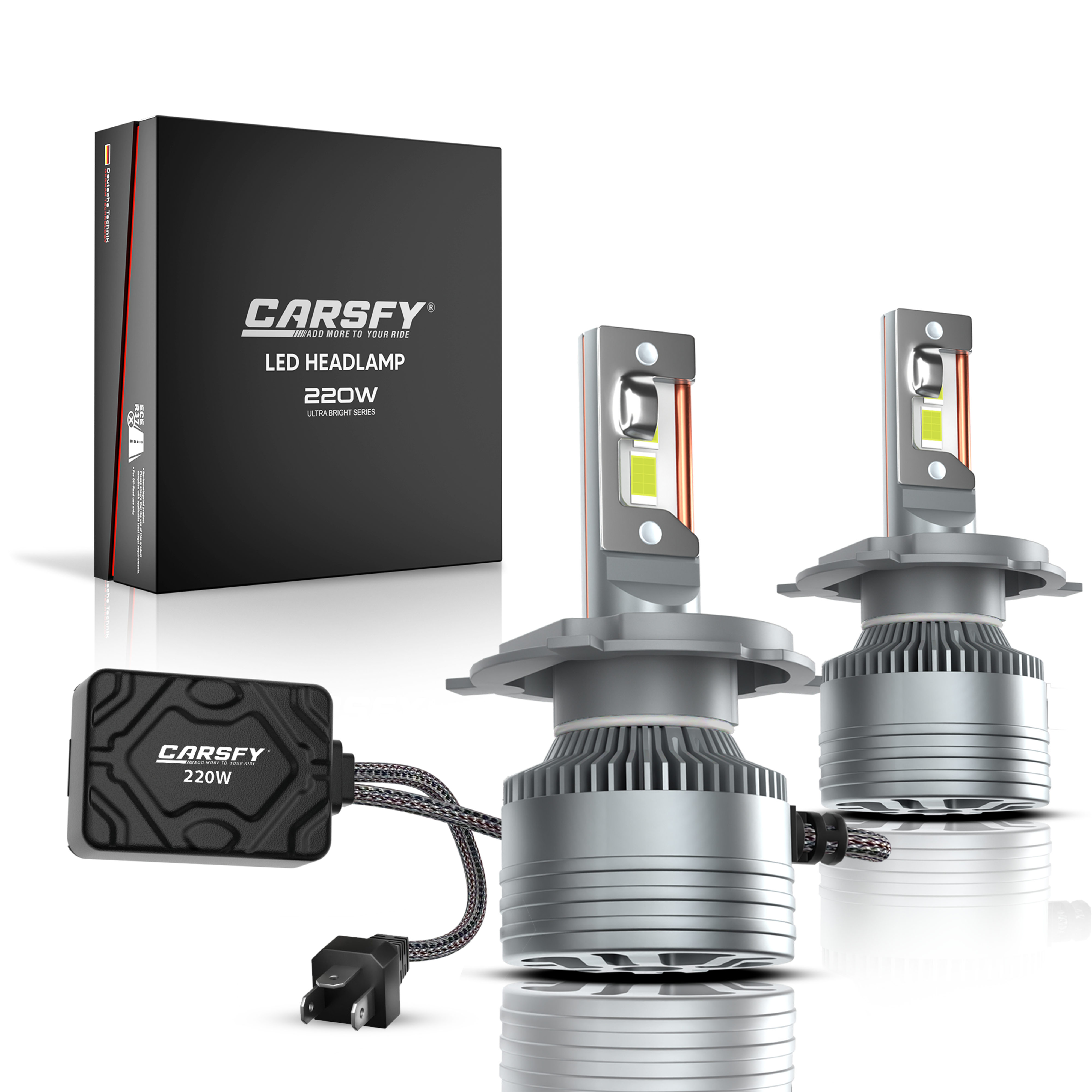 220W H8/H11/H16 LED Headlight Bulb 6000K - 22,000 Lumens
